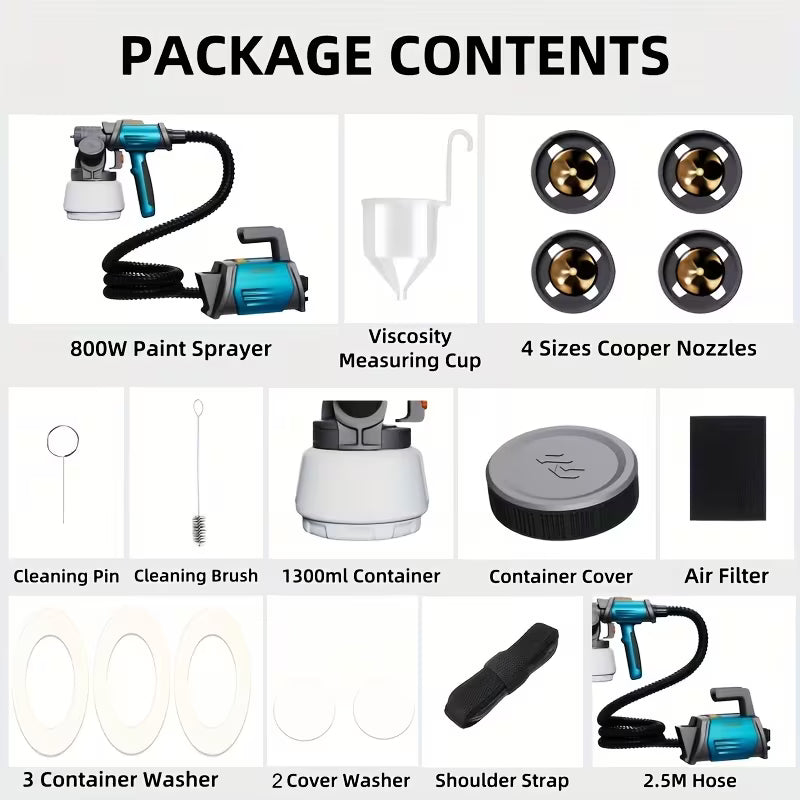 Shark 800W HVLP Paint Sprayer – 1300 ml Cup