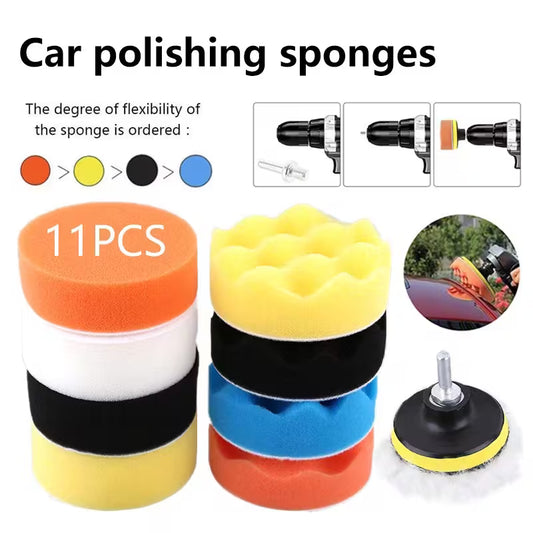 11pcs Car Polishing & Buffing Kit with Drill Adapter