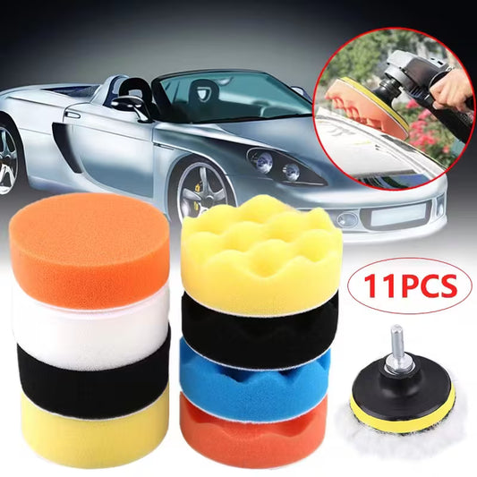 11pcs Car Polishing & Buffing Kit with Drill Adapter