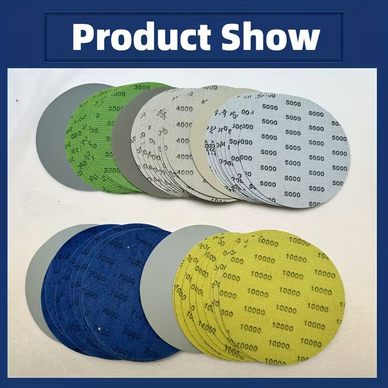 50pcs High Abrasion Wet/Dry Sandpaper Disc Set