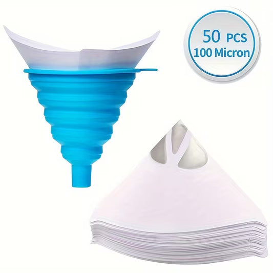 Professional Paper Paint Filter Funnel Set – 50 pcs
