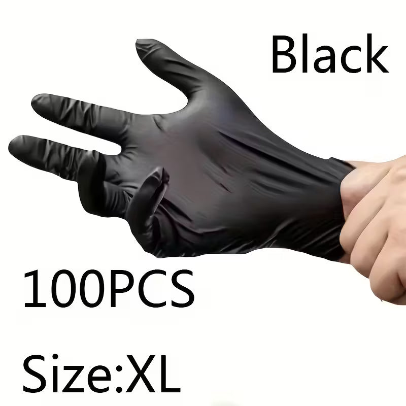 Black Nitrile Disposable Gloves – 100pcs for Car Painting