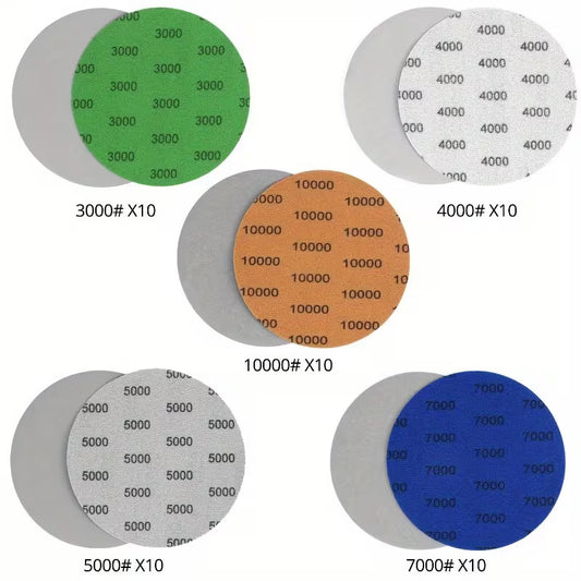 50pcs High Abrasion Wet/Dry Sandpaper Disc Set