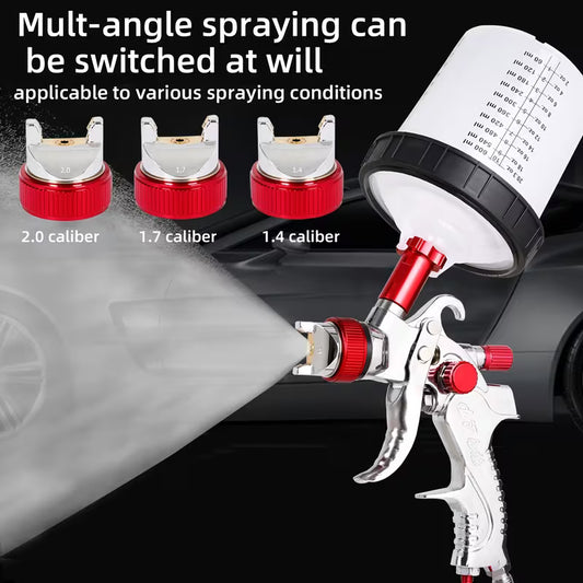 ProFinish HVLP Spray Gun Kit – 3 Nozzles (1.4 / 1.7 / 2.0mm), Disposable Cup System
