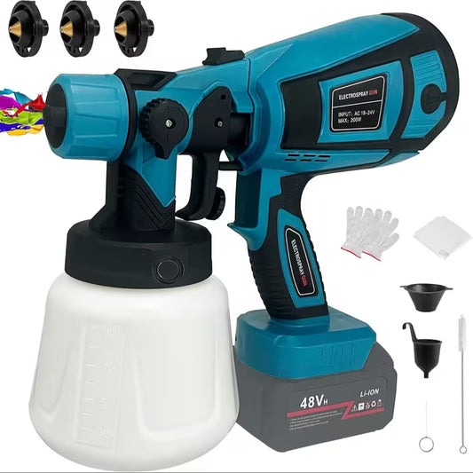 Cordless HVLP Paint Sprayer Compatible with Makita Battery