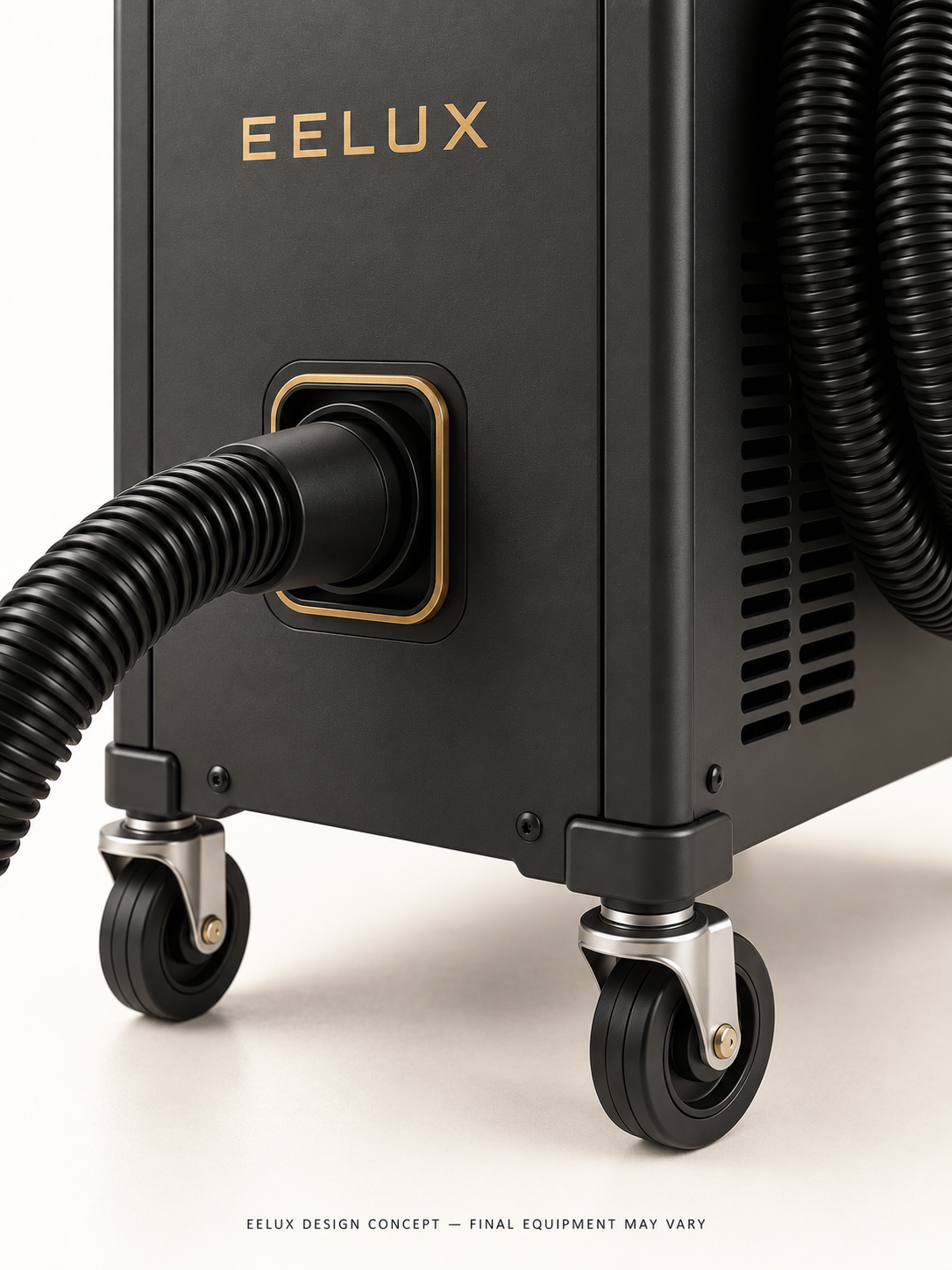 EELUX mobile sanding dust extraction workstation design concept 5. AI-generated rendering; final equipment appearance and specification to be agreed.